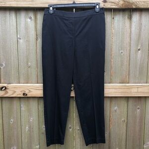 Boden Pull On Trousers Size 10 Black T0730 Cotton Sateen Straight High Rise